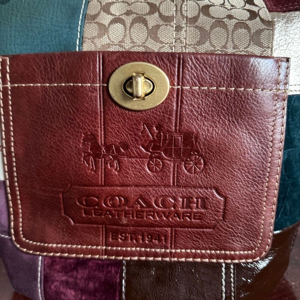 Coach Vintage Holiday Patchwork Bleeker Duffle Purse - Picture 4 of 8